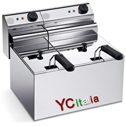 Friggitrice 5+5 lt343,00 €343,00 €Friggitrici snack professionale da banco due vasche profondita 600F.A.R.H. Snc Di Bottacin Antonio & C