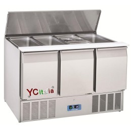 Saladette 3 porte con alzatina e top in acciaio1.111,50 €1.235,00 €Saladette refrigerata a 3 porteF.A.R.H. Snc Di Bottacin Antonio & C