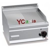 Fry top misto mezzo liscio e mezzo rigato elettrico da banco