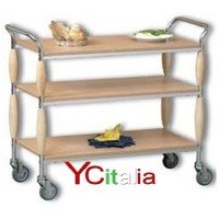 Carrelli in legno a 3 piani per ristoranti